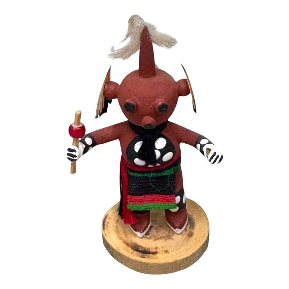 Handcrafted Hopi Mud Head Kachina Doll Collectible Native American Art Signed AL - Picture 1 of 7